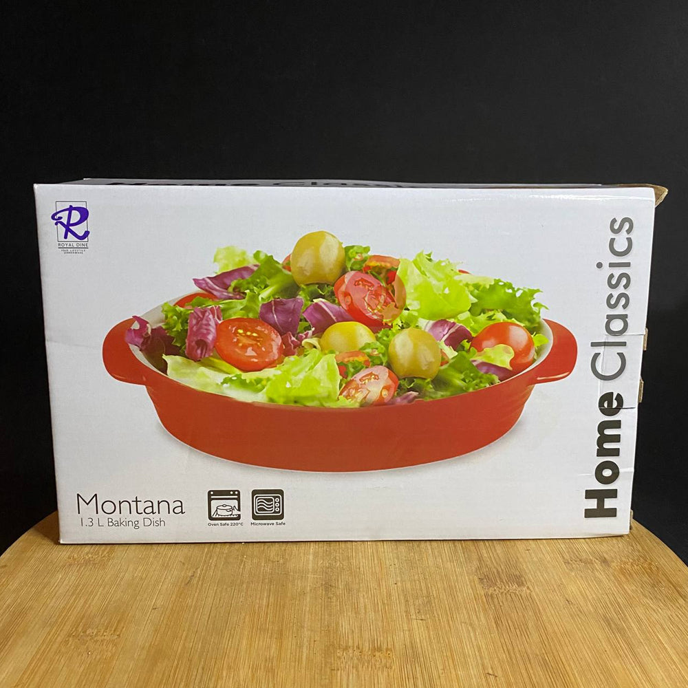 Royal Dine Montana 1.3L Red Oval Baking Dish | Oven Safe | Serving Dish | Microwave Safe