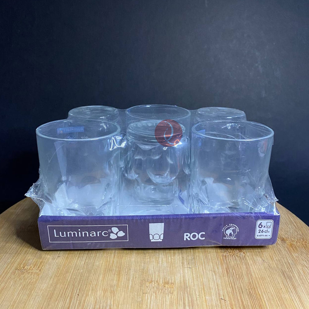 Luminarc ROC 6pcs 26cl Clear Glass Tumbler | Drinking Glass | Fully Tempered