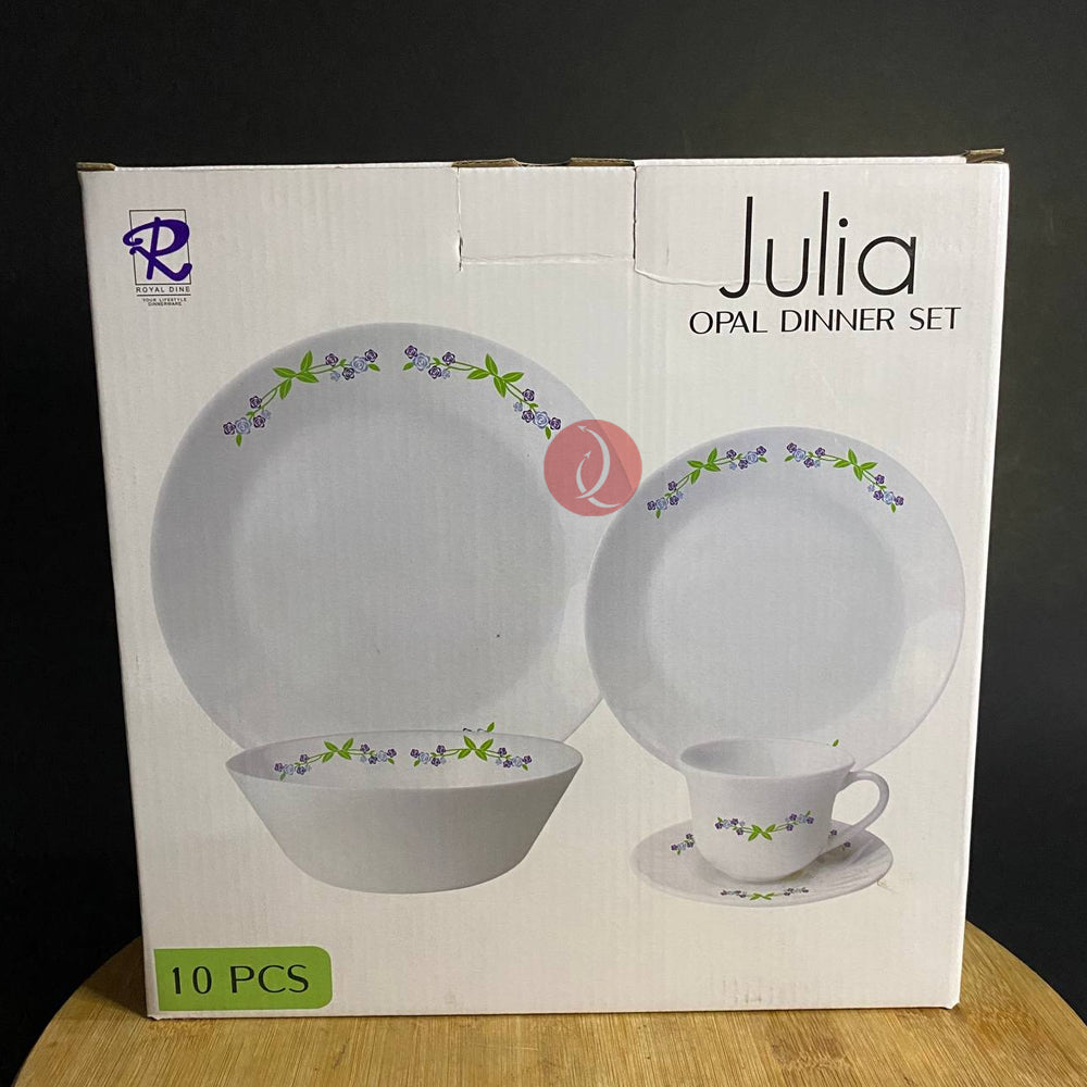 Opal Dinner Set Royal Dine Julia 10pcs Set | Dinner Plate | Dessert Plate | Cup & Saucer