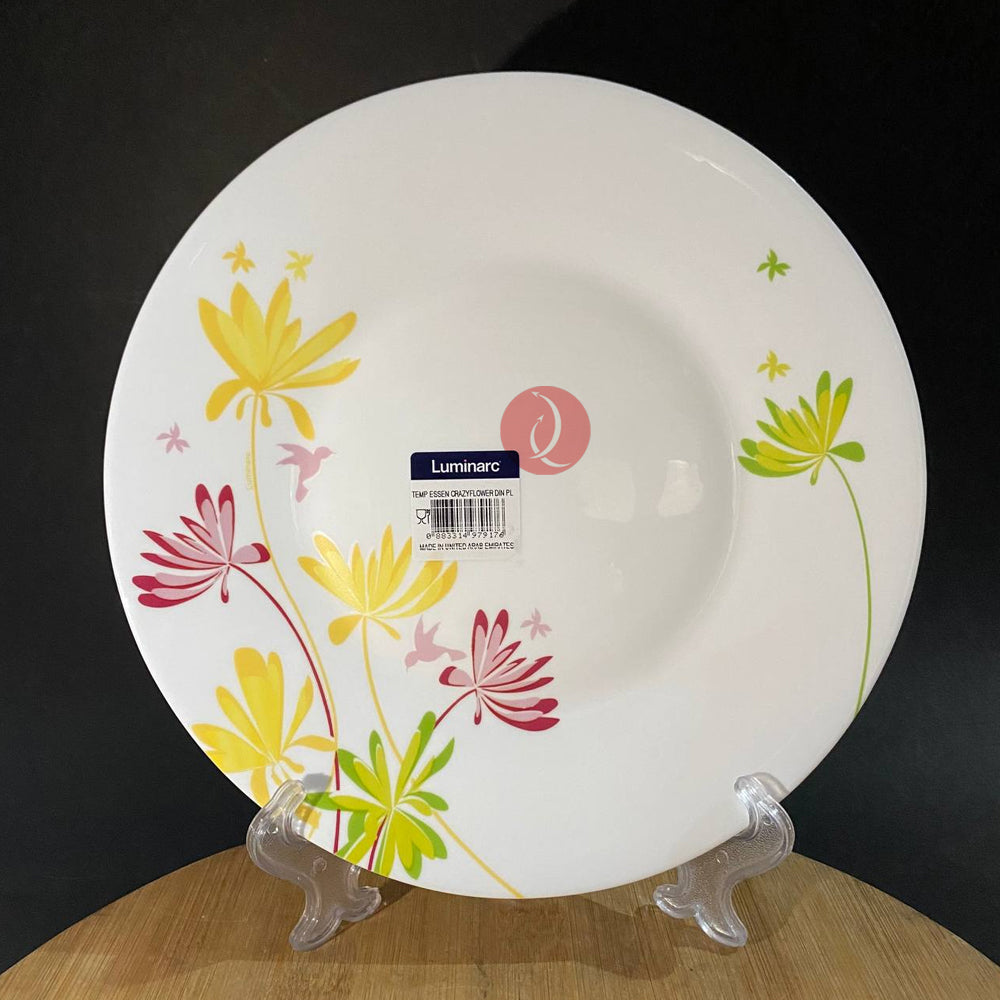 Luminarc Crazy Flower 25cm Dinner Plate | Dishwasher Safe | Heat and Shock resistant