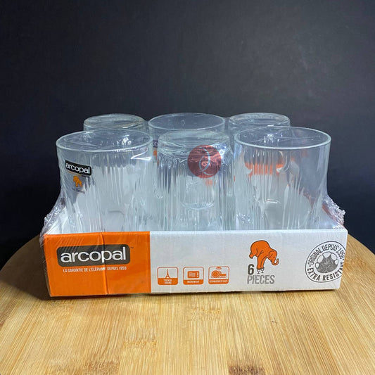 Arcopal Orient 6pcs 27cl Clear Glass Tumbler | Drinking Glass | Heat Resistant | Tempered Glass