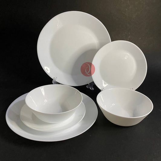 Opal White Dinner Set Royal Dine Ivory 6pcs Set | Plates | Dessert Plate | Bowl