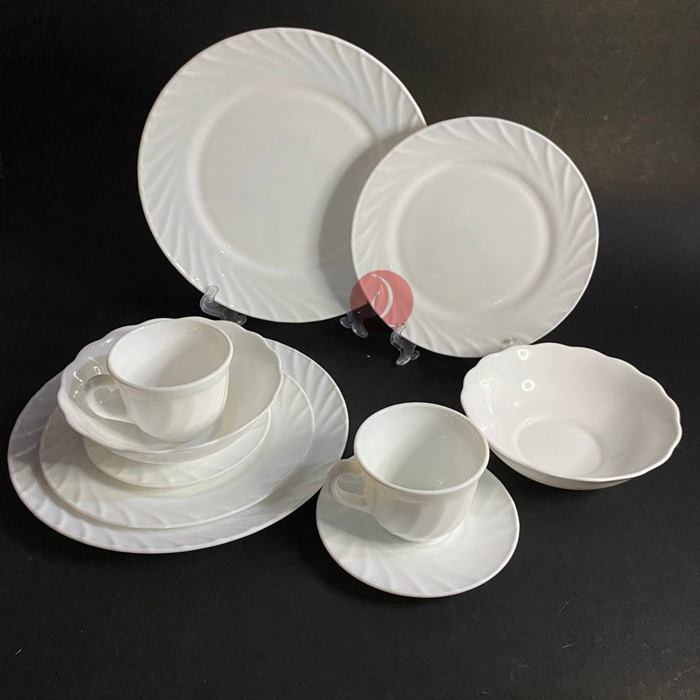 Opal White Dinner Set Royal Dine Madison 10pcs Set | Plates | Dessert Plate | Bowl | Cups & Saucer