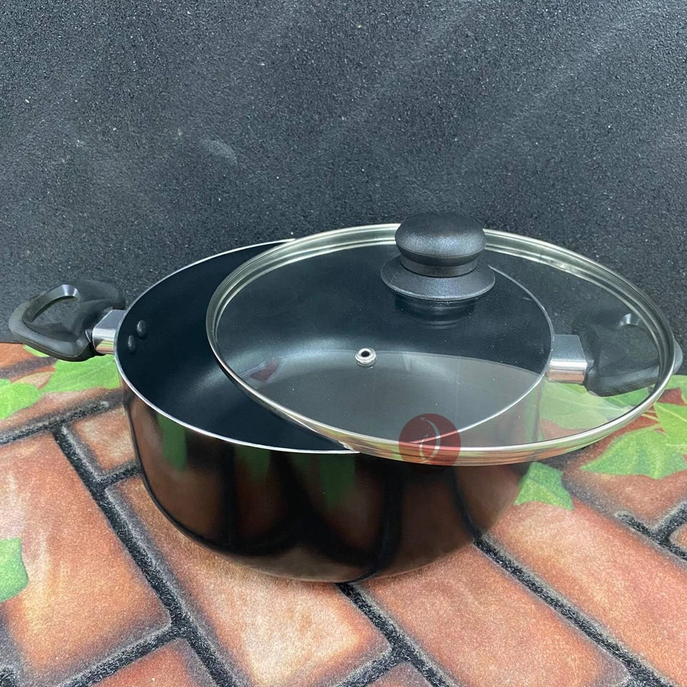 Dynamex Classic 24cm Non-Stick Casserole Dutch Oven With Glass Cover