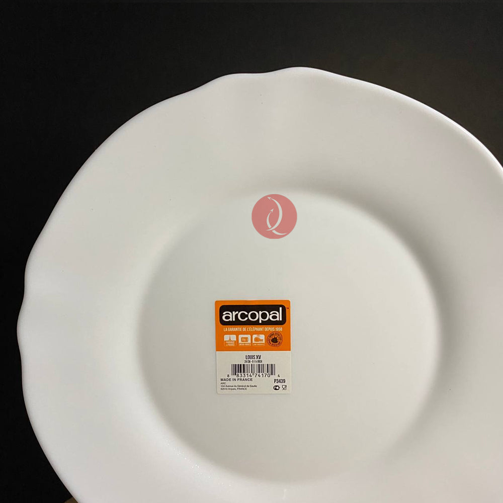 Arcopal Louis XV Dinner Plate 24cm | Opal Glass | Shock Resistant | Made in France