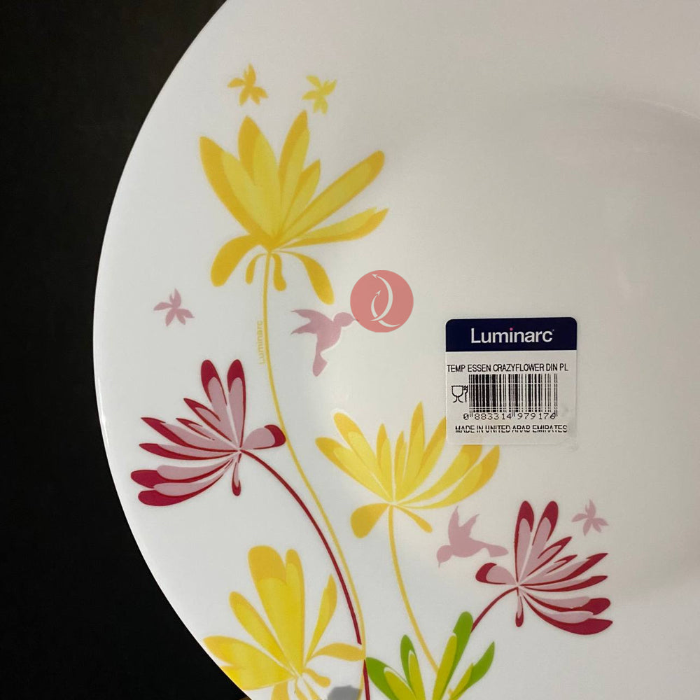 Luminarc Crazy Flower 25cm Dinner Plate | Dishwasher Safe | Heat and Shock resistant