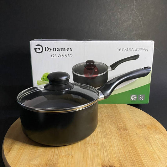 Saucepan Dynamex 16cm w/Lid | Heat Resistant | Thick Aluminum for fast Heating