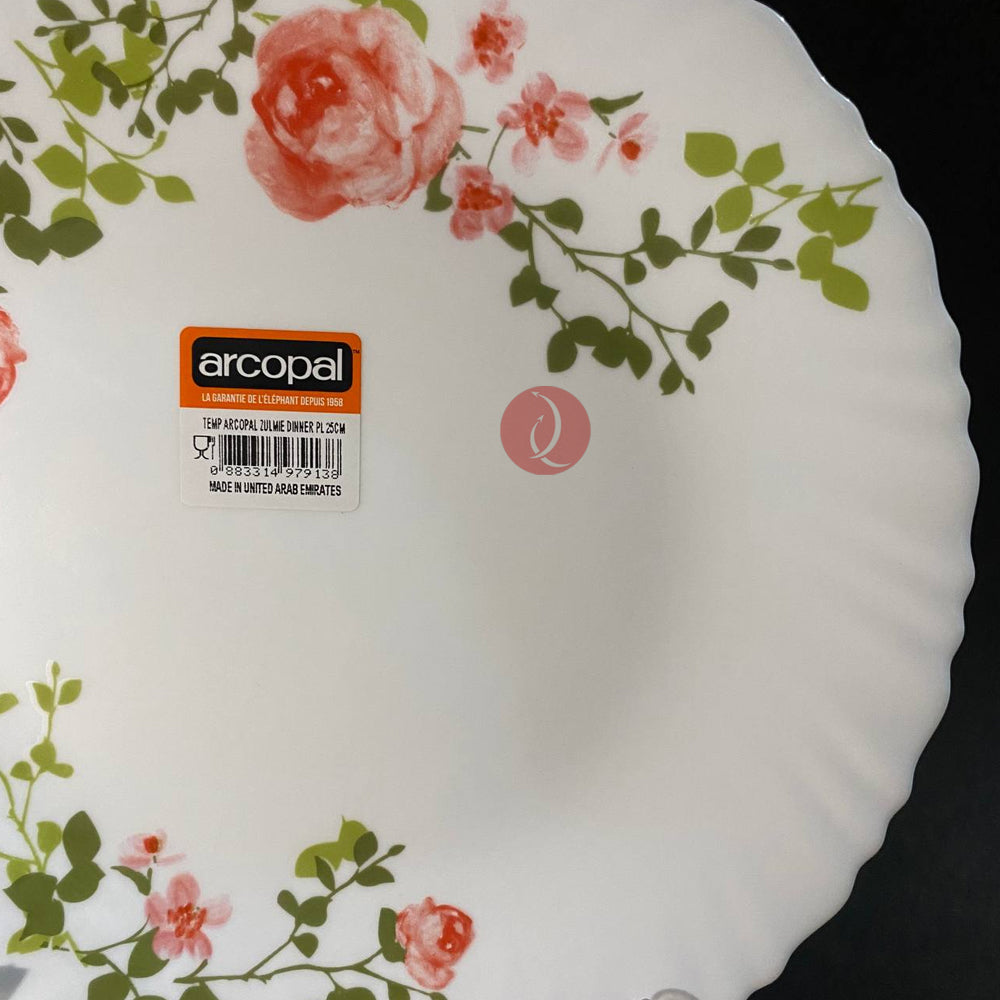 Arcopal Zulme Dinner Plate 25cm | Dishwasher Safe | Heat and Shock resistant