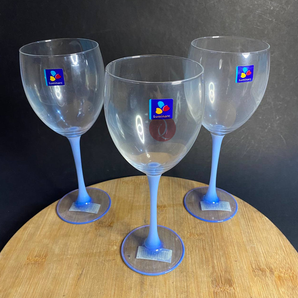 Luminarc 3pcs Wine Glass | Charm Aqua Blue | 35cl - 11.3/4 oz.