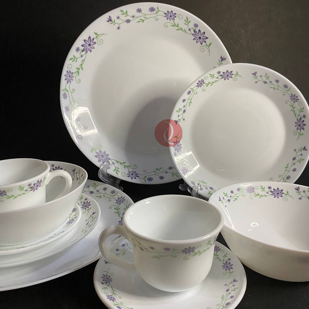 Opal Dinner Set Royal Dine Violette 10pcs Set | Dinner Plate | Dessert Plate | Cup & Saucer