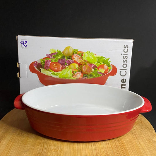 Royal Dine Montana 1.3L Red Oval Baking Dish | Oven Safe | Serving Dish | Microwave Safe