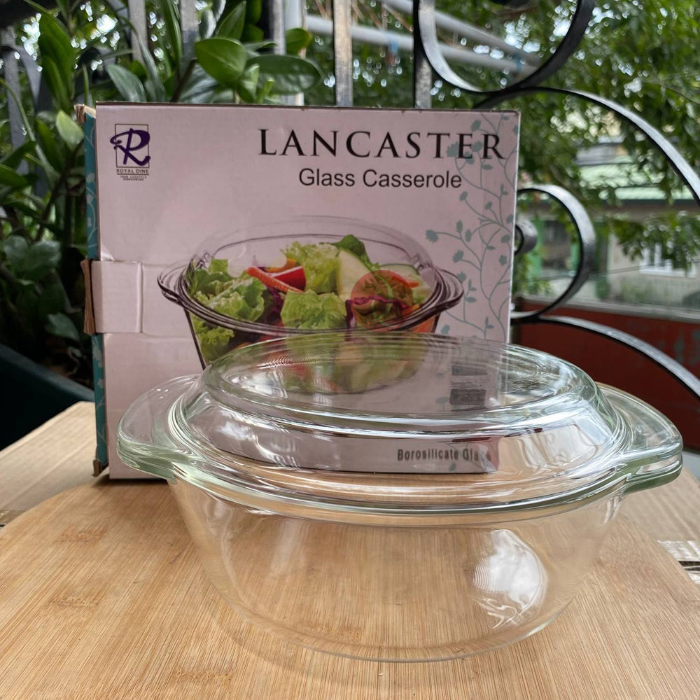 Glass Casserole Royal Dine Lancaster 1.5L | Microwave | Oven Safe | Borosilicate Glass