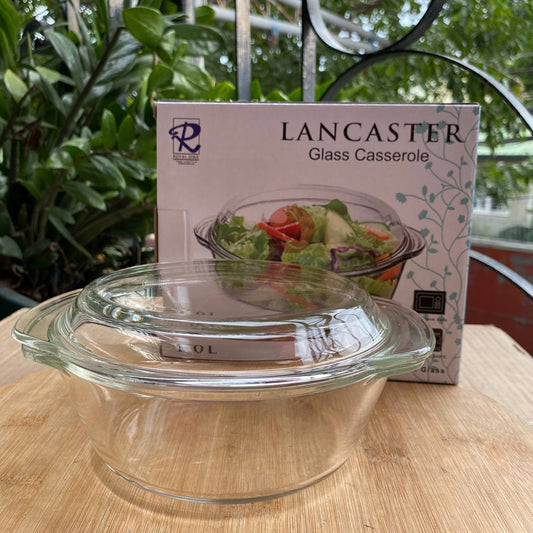 Glass Casserole Royal Dine Lancaster 1L | Microwave | Oven Safe | Borosilicate Glass