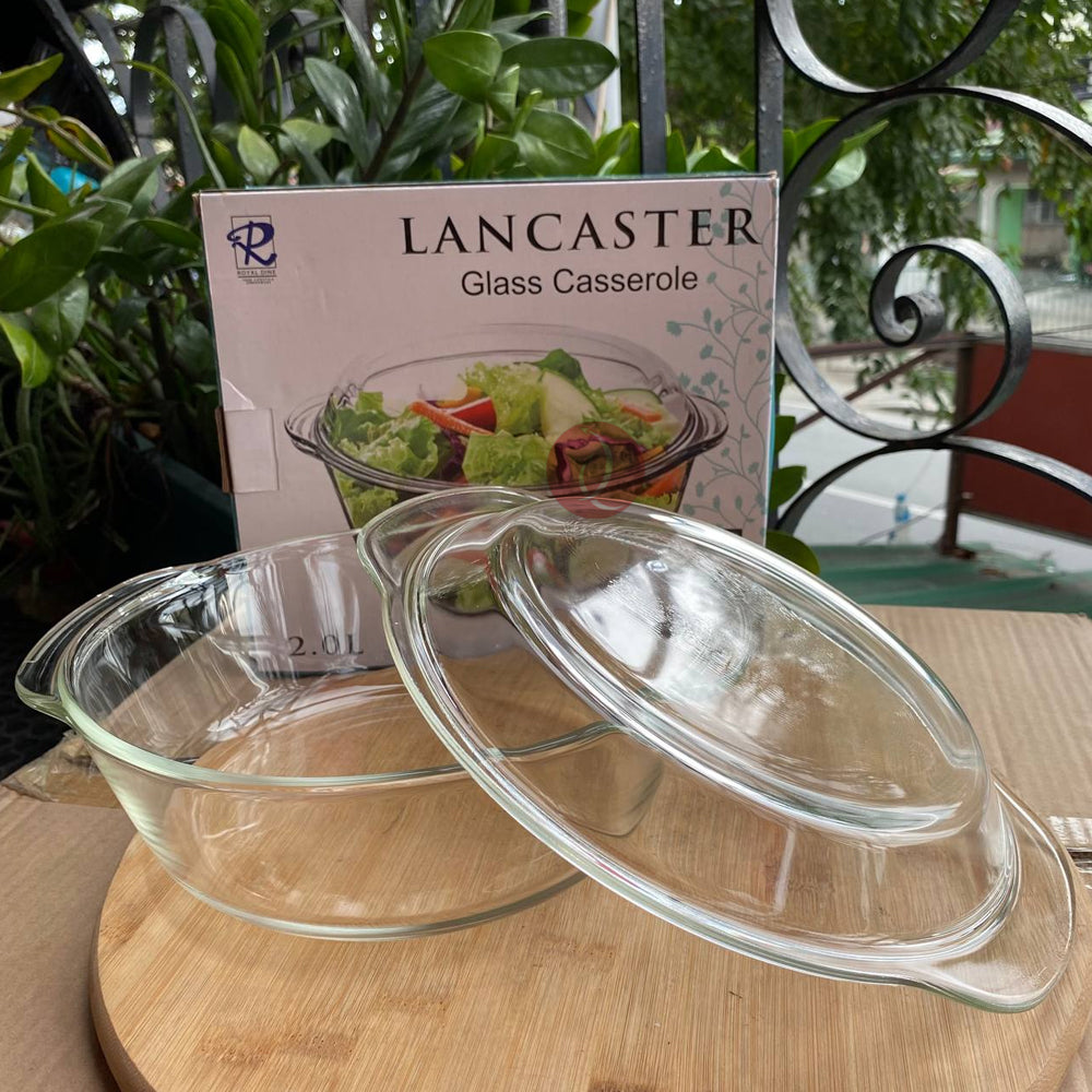 Glass Casserole Royal Dine Lancaster 2L | Microwave | Oven Safe | Borosilicate Glass