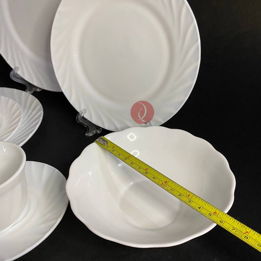 Opal White Dinner Set Royal Dine Madison 10pcs Set | Plates | Dessert Plate | Bowl | Cups & Saucer