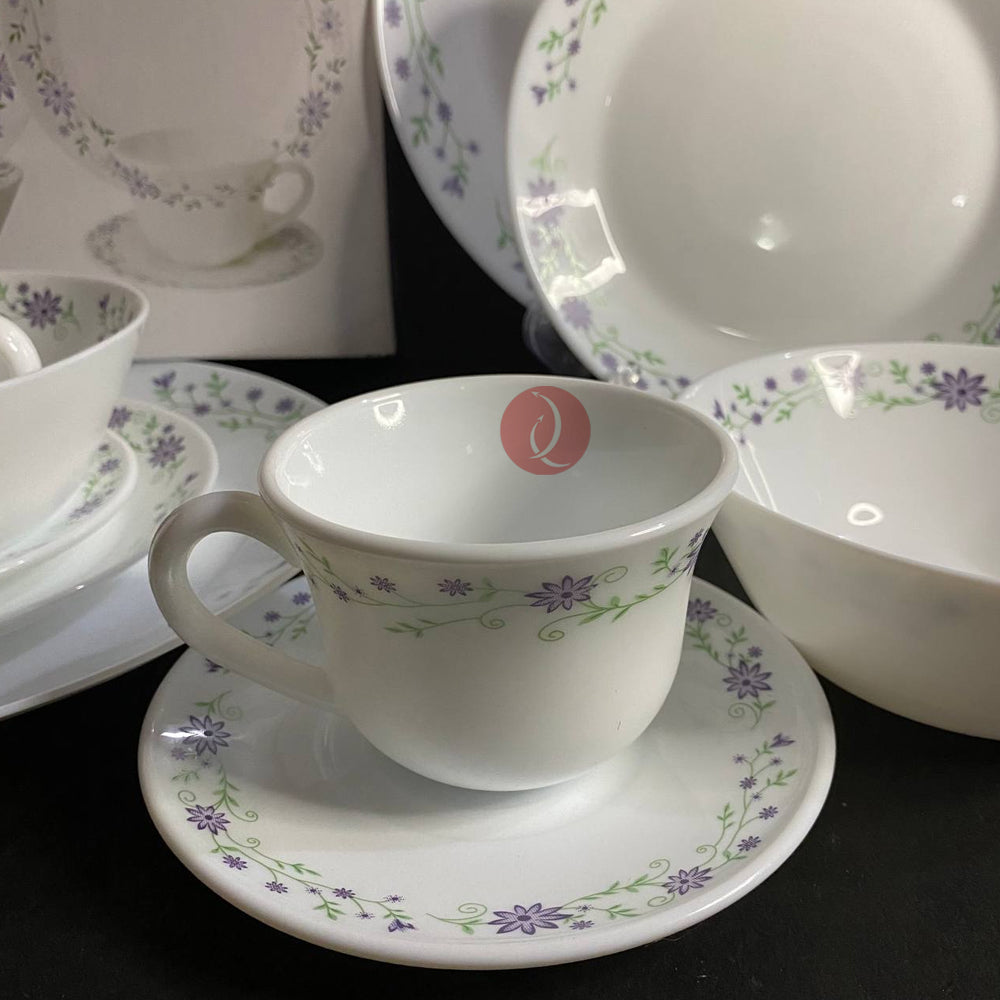 Opal Dinner Set Royal Dine Violette 10pcs Set | Dinner Plate | Dessert Plate | Cup & Saucer