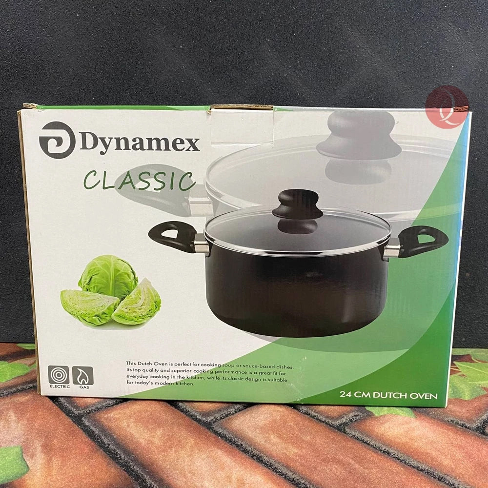 Dynamex Classic 24cm Non-Stick Casserole Dutch Oven With Glass Cover