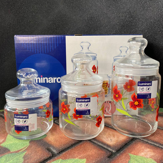 Luminarc Anthia 3pcs Jar Set | Storage Set | Kitchen Canister