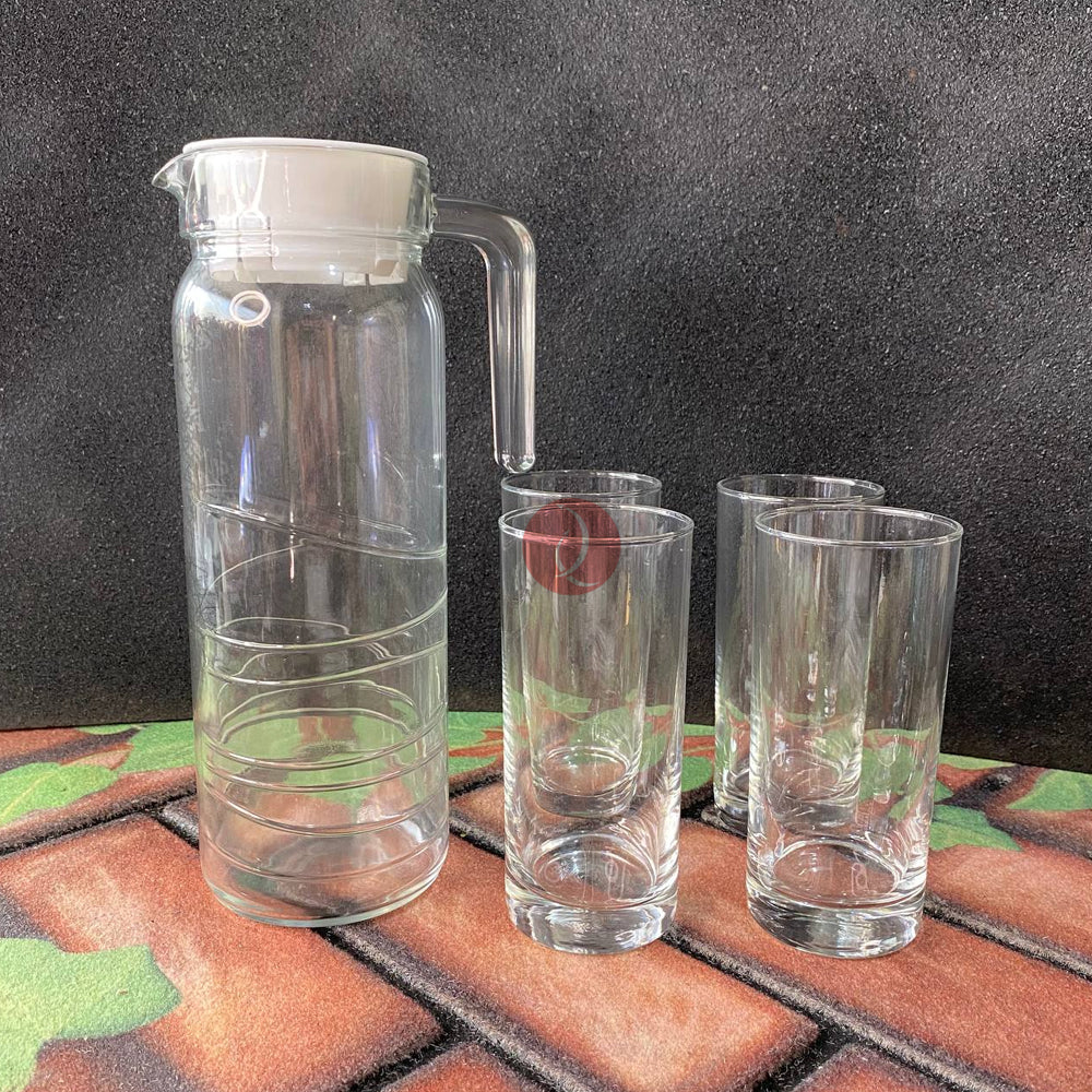 Luminarc 5pcs Drink Set Dona Circle | Jug Set | Pitcher Set