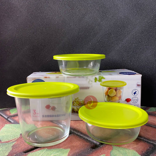 Luminarc 3pcs Food Keeper EaseJoy Food Storage Set | Microwave Safe | Tempered Glass