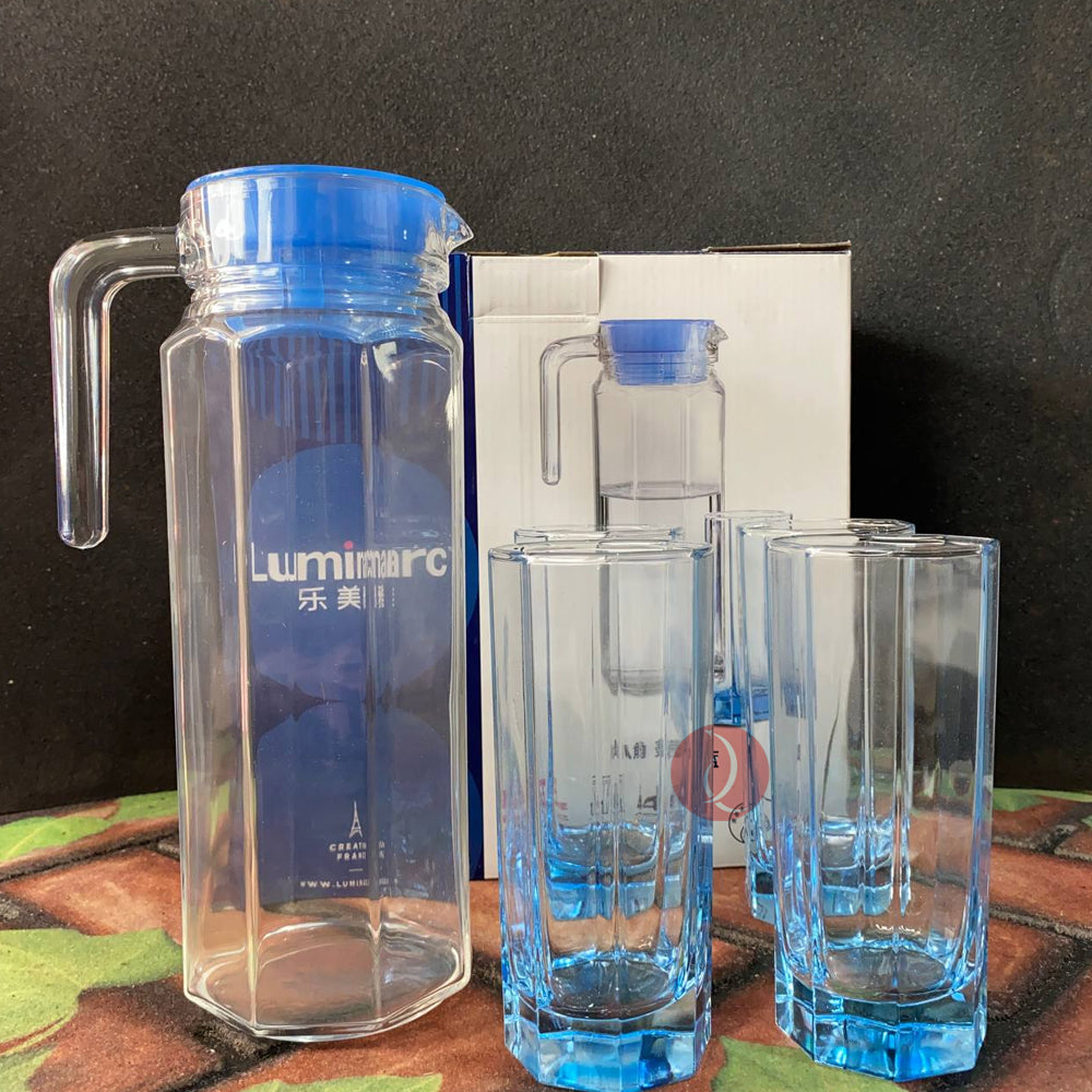 Luminarc 5pcs Drink Set Octime Blue | Jug Set | Pitcher Set