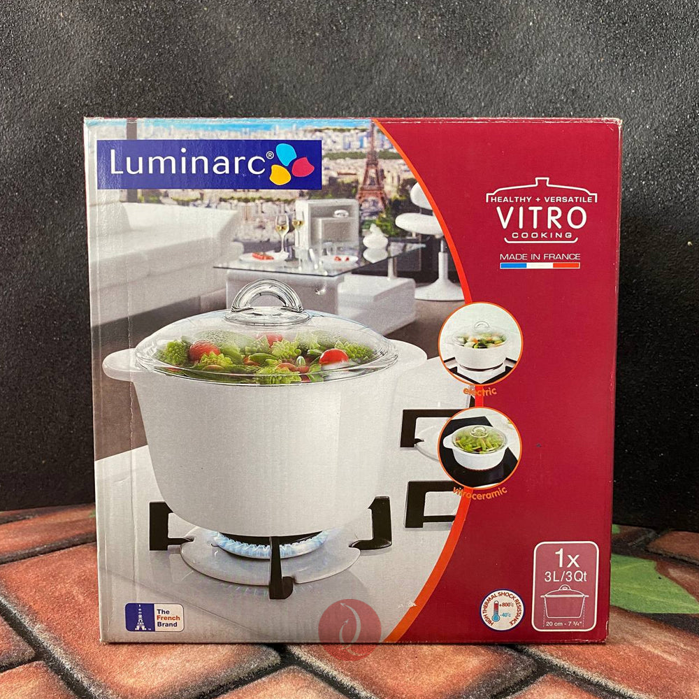 Luminarc Vitro 3Liters | Direct to Fire | Gas | Stove | Oven Safe | Microwave Safe | Freezer Safe